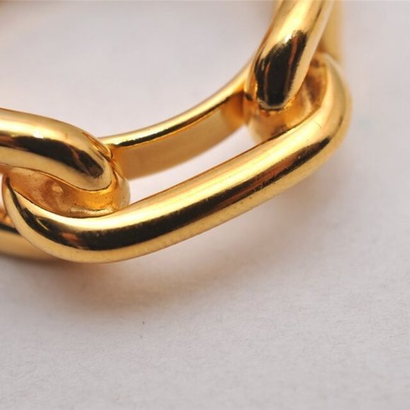 Authentic HERMES Scarf Ring Chaine d'Ancre Chain Design Gold Tone 5 - Picture 14 of 16